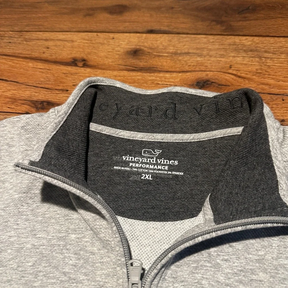 Vineyard Vines Gray Performance Quarter Zip Pullover Mens 2XL